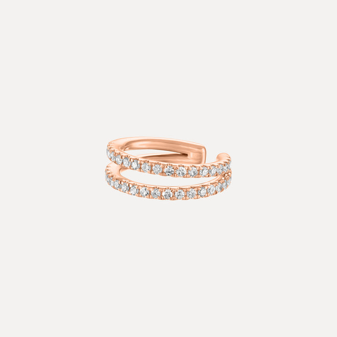 Ear Cuff de Diamantes con 2 Filas