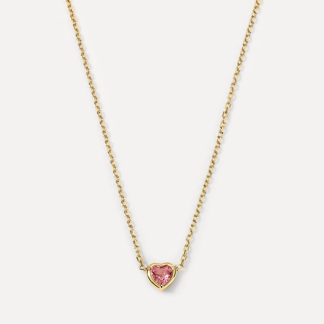 Collar de Corazón con Piedra de Nacimiento