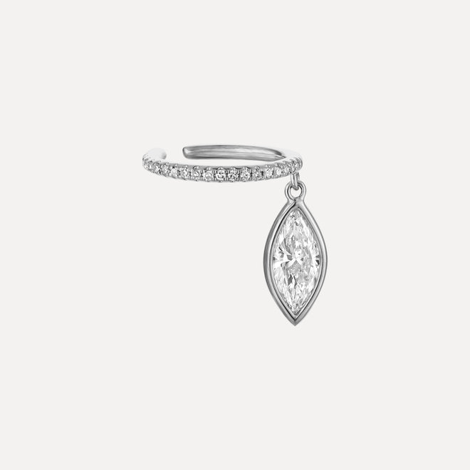 Ear Cuff con Diamante Marquesa Colgante | 0,50 ct