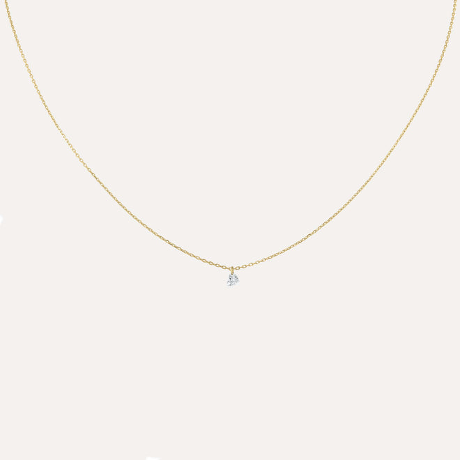 Cadena Corazón de Diamante Flotante