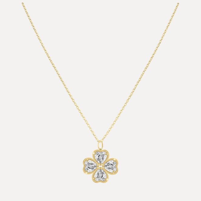 Trébol de Corazones con Piedra de Nacimiento - Dije para Cadena