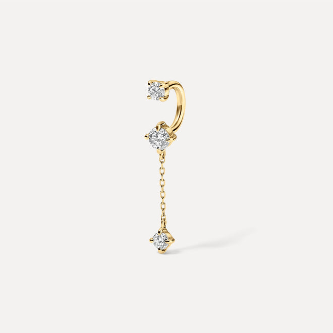 Barra Microcircular con Diamante + Cadena