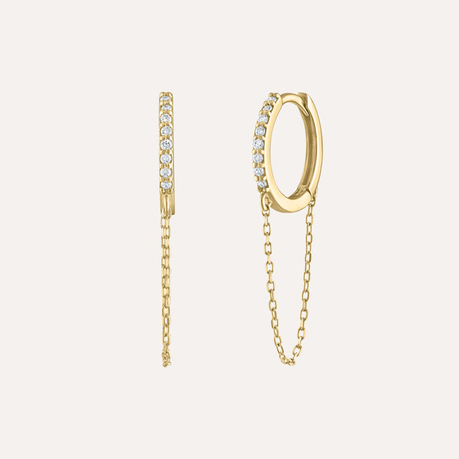 Huggies Mini Diamante + Cadena