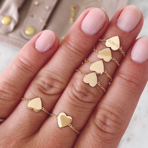 Mini Heart Chain Ring by Kelly Bello