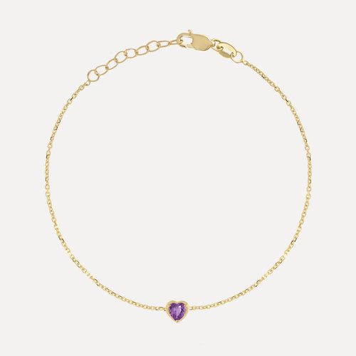 Pulsera de Corazón con Piedra de Nacimiento