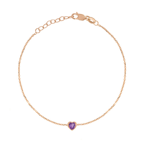 Pulsera de Corazón con Piedra de Nacimiento