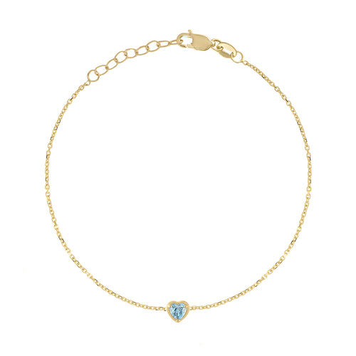 Pulsera de Corazón con Piedra de Nacimiento
