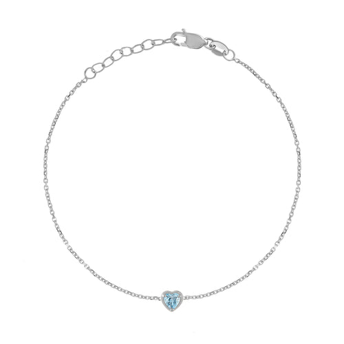 Pulsera de Corazón con Piedra de Nacimiento