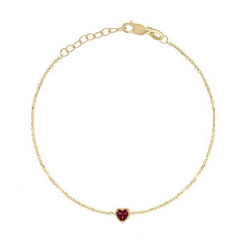 Pulsera de Corazón con Piedra de Nacimiento