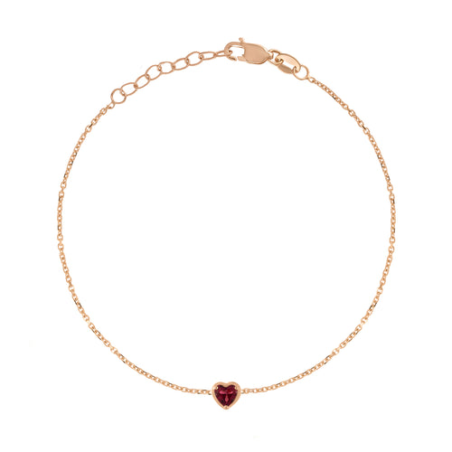 Pulsera de Corazón con Piedra de Nacimiento
