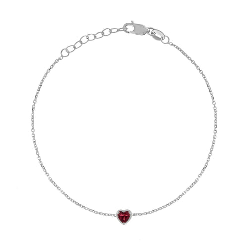 Pulsera de Corazón con Piedra de Nacimiento