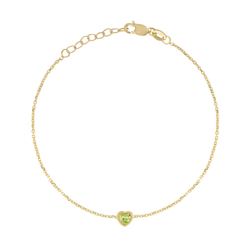 Pulsera de Corazón con Piedra de Nacimiento