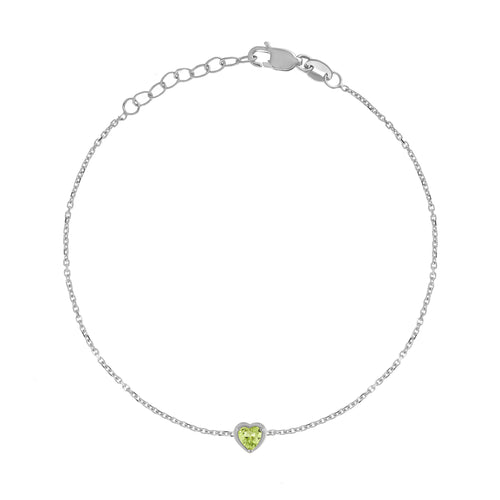 Pulsera de Corazón con Piedra de Nacimiento