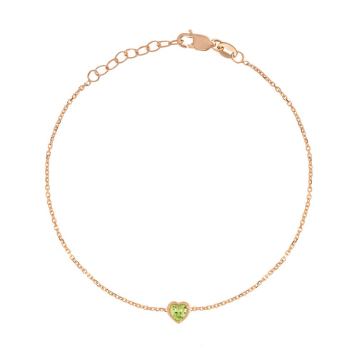 Pulsera de Corazón con Piedra de Nacimiento