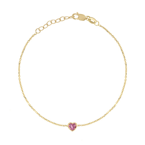 Pulsera de Corazón con Piedra de Nacimiento