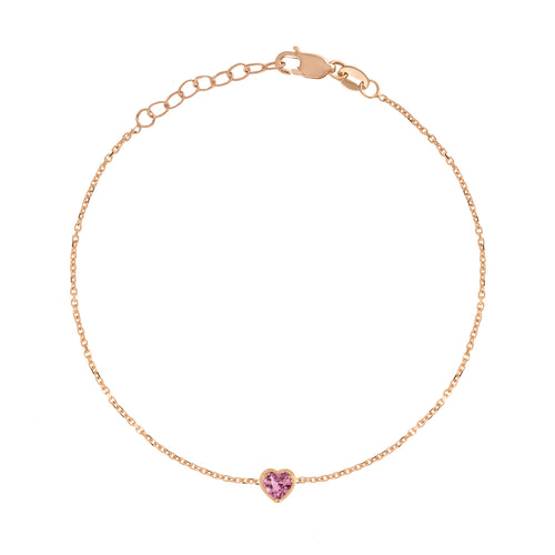 Pulsera de Corazón con Piedra de Nacimiento