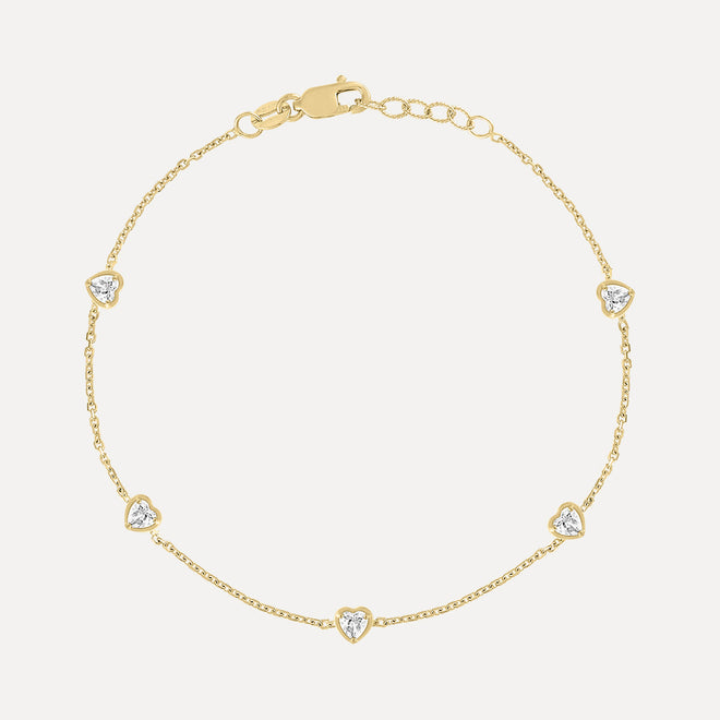 Pulsera Estación de Corazones y Piedras de Nacimiento