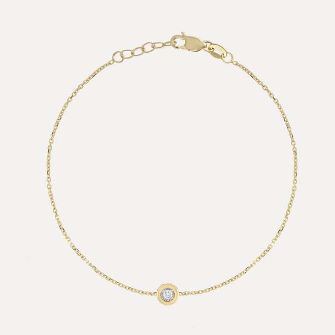 Pulsera con solitario de ilusión de diamantes