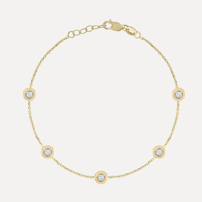 Pulsera con estación de ilusión de diamantes