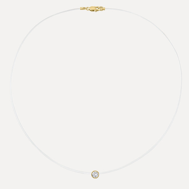 Collar Translúcido con Diamante