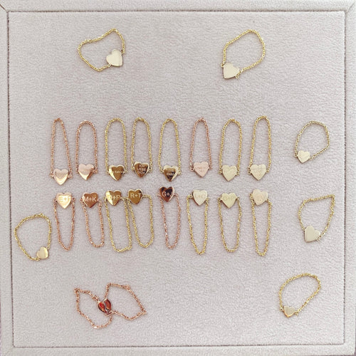 Mini Heart Chain Ring by Kelly Bello