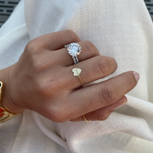 Mini Heart Chain Ring by Kelly Bello