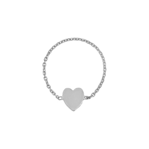 Mini Heart Chain Ring by Kelly Bello