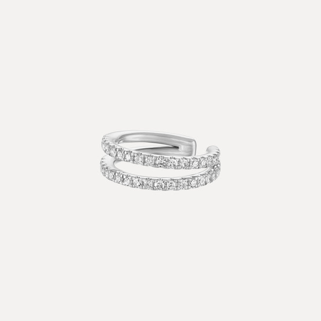 Ear Cuff de Diamantes con 2 Filas