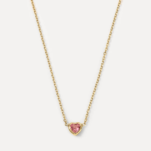 Collar de corazón con piedra natal
