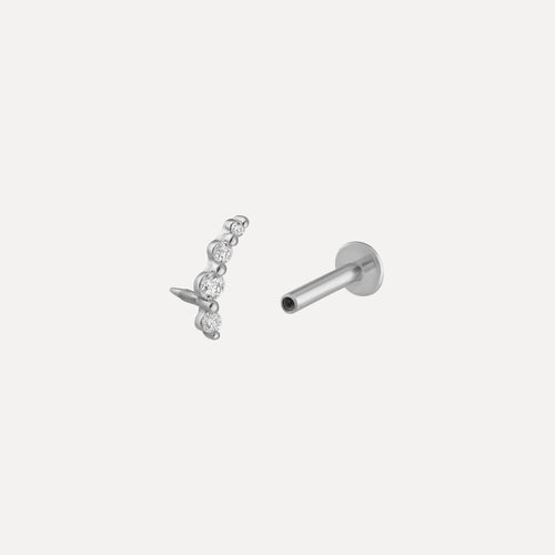 Arete Diamante Curvo con Rosca Interna