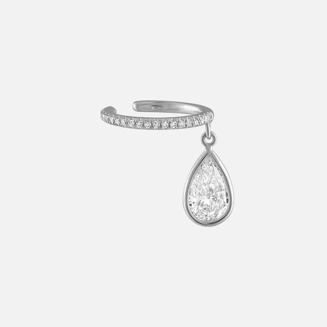 Ear Cuff con Diamante Pera Colgante | 0,50 ct