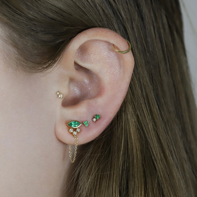 Diamond Accent Birthstone Stud Earrings by Kelly Bello Design