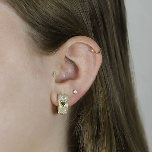 White Topaz Piercing Earring by Kelly Bello Design