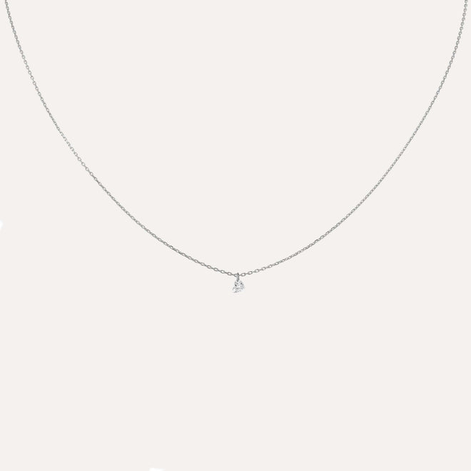 Cadena Corazón de Diamante Flotante