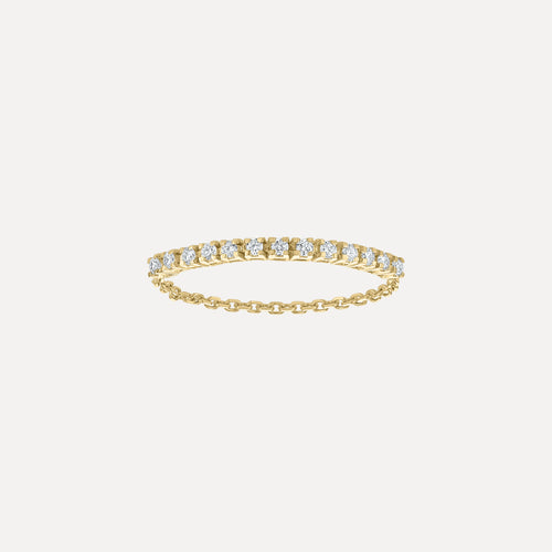 Mini Diamond Tennis Chain Ring