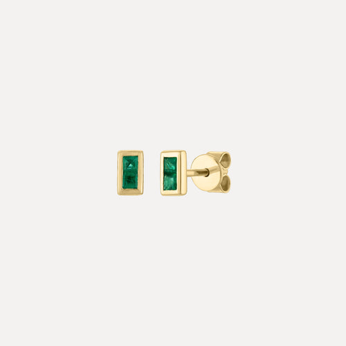 Aretes Mini Bisel de Esmeralda