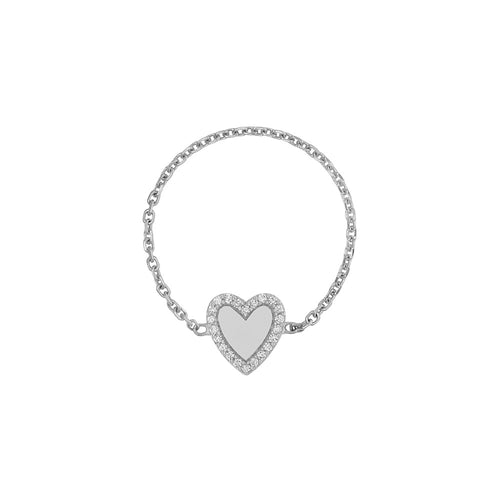 <transcy>Mini anillo de cadena de corazón</transcy>