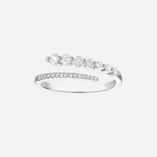 Anillo Abierto de Diamantes Mixtos