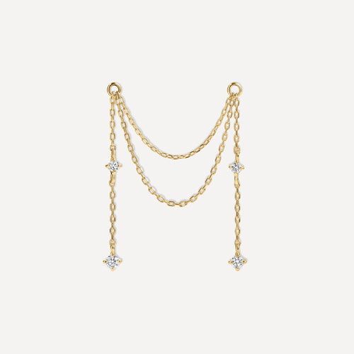 Stardust Double Chain Diamond Earring Charm