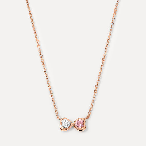 Collar Dos Corazones de Piedras de Nacimiento