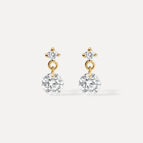 Floating Pear Diamond Drop Earrings