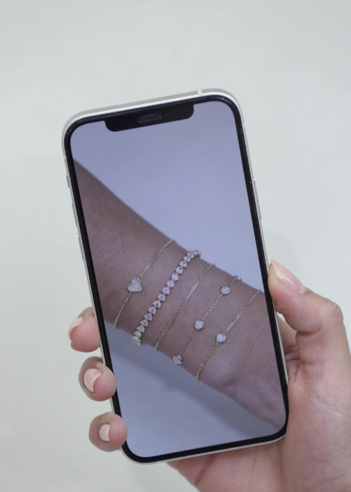 Pulsera de tenis en forma de corazón