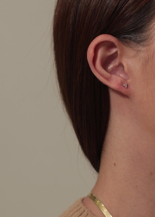 Micro White Sapphire Trio Piercing Earring