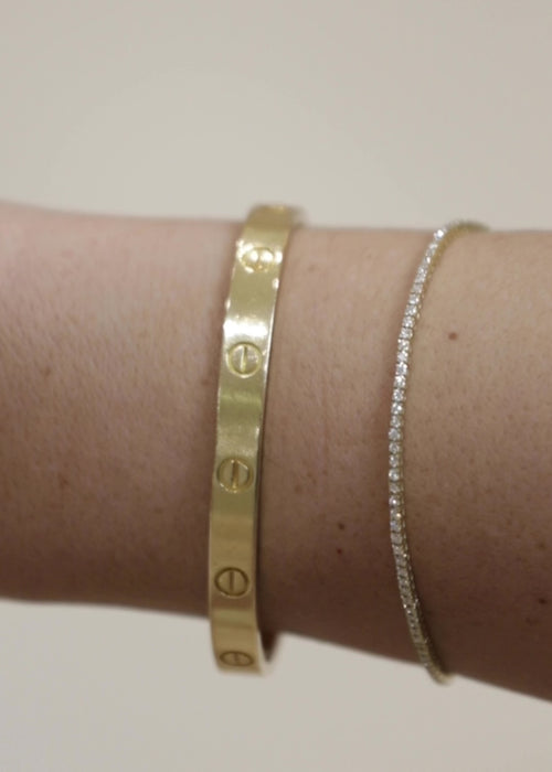 Pulsera de tenis con ilusión de diamantes