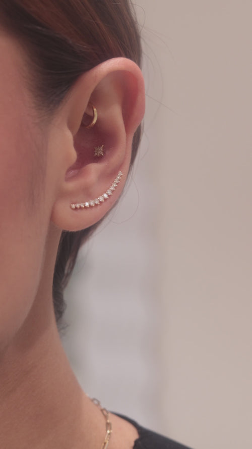 Arete Starburst de Diamante con Rosca Interna