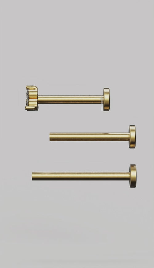 Aretes Mini Pirámide con Rosca Interna