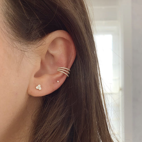 3-Row Split Diamond Ear Cuff - Kelly Bello Design