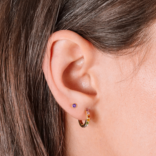 Aretes Mini Piedra de Nacimiento
