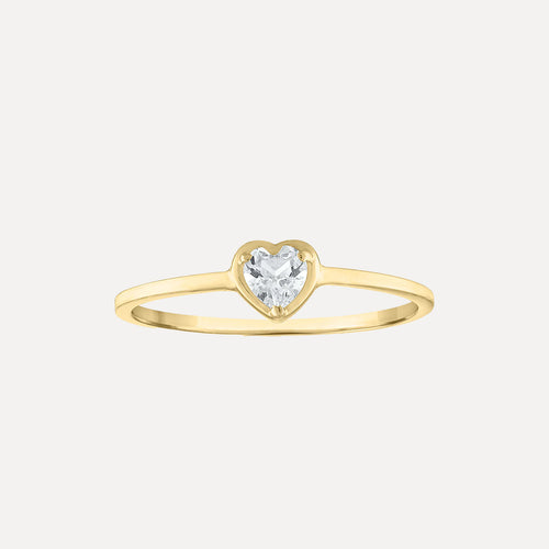 Anillo de Corazón con Piedra de Nacimiento