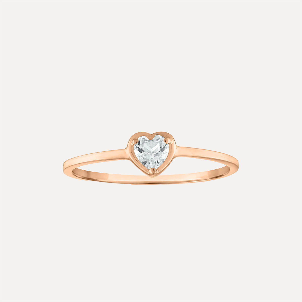 Anillo de corazon con piedra natal